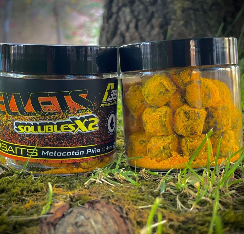 Pellets Peralbaits SolublesX2 14mm Melocoton Piña