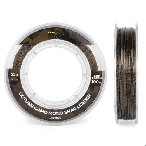 Avid Carp Outline Camo Mono Snag Leader 55lb, 0,60mm, 100m