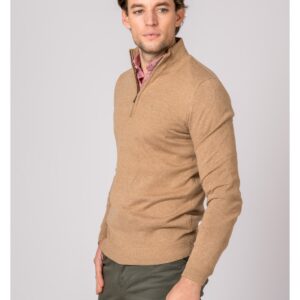 SUETER CUELLO CREMALLERA CAMEL