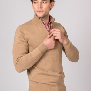SUETER CUELLO CREMALLERA CAMEL